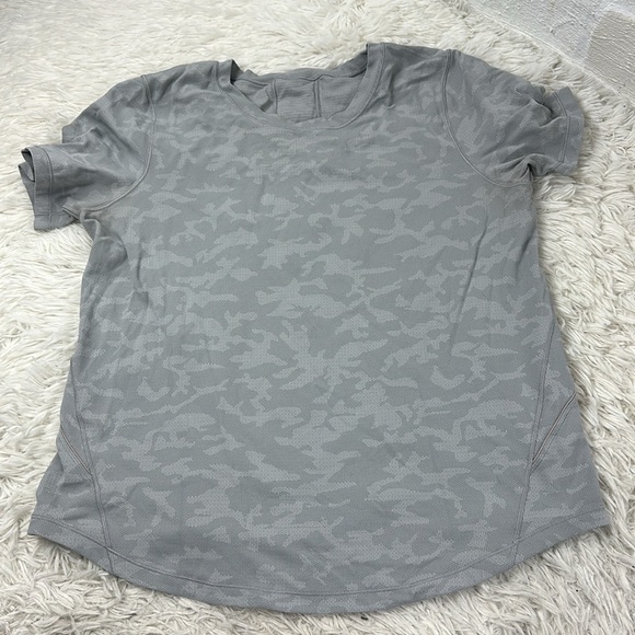 Lululemon Long Distance Short Sleeve Incognito Camo SSL Silver Drop Alpine White - Picture 1 of 5